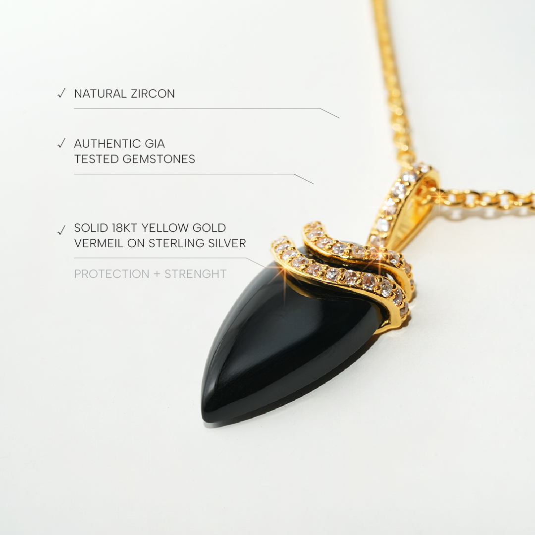 Black Spinal Necklace Divinity- Gold