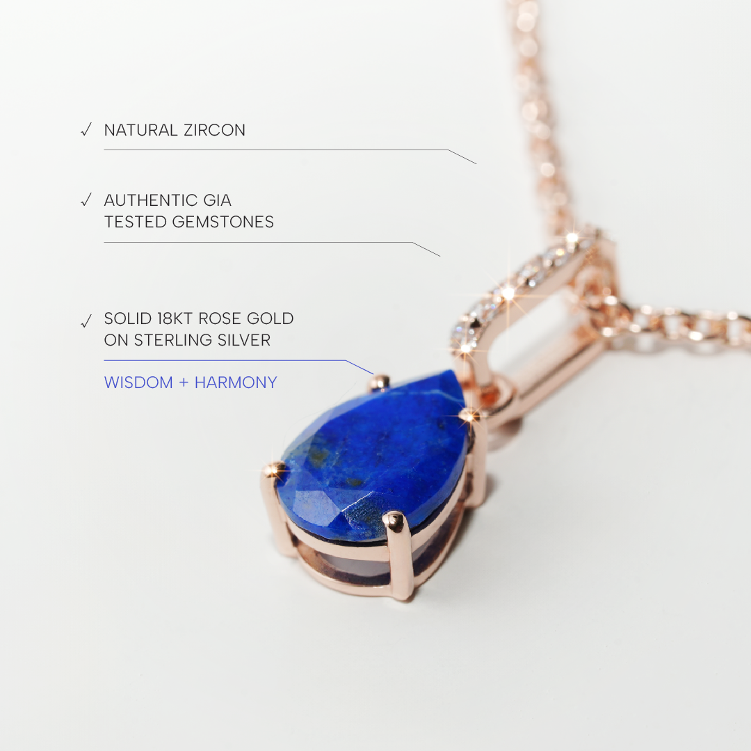 Lapis Lazuli Necklace Spirit - Rose Gold