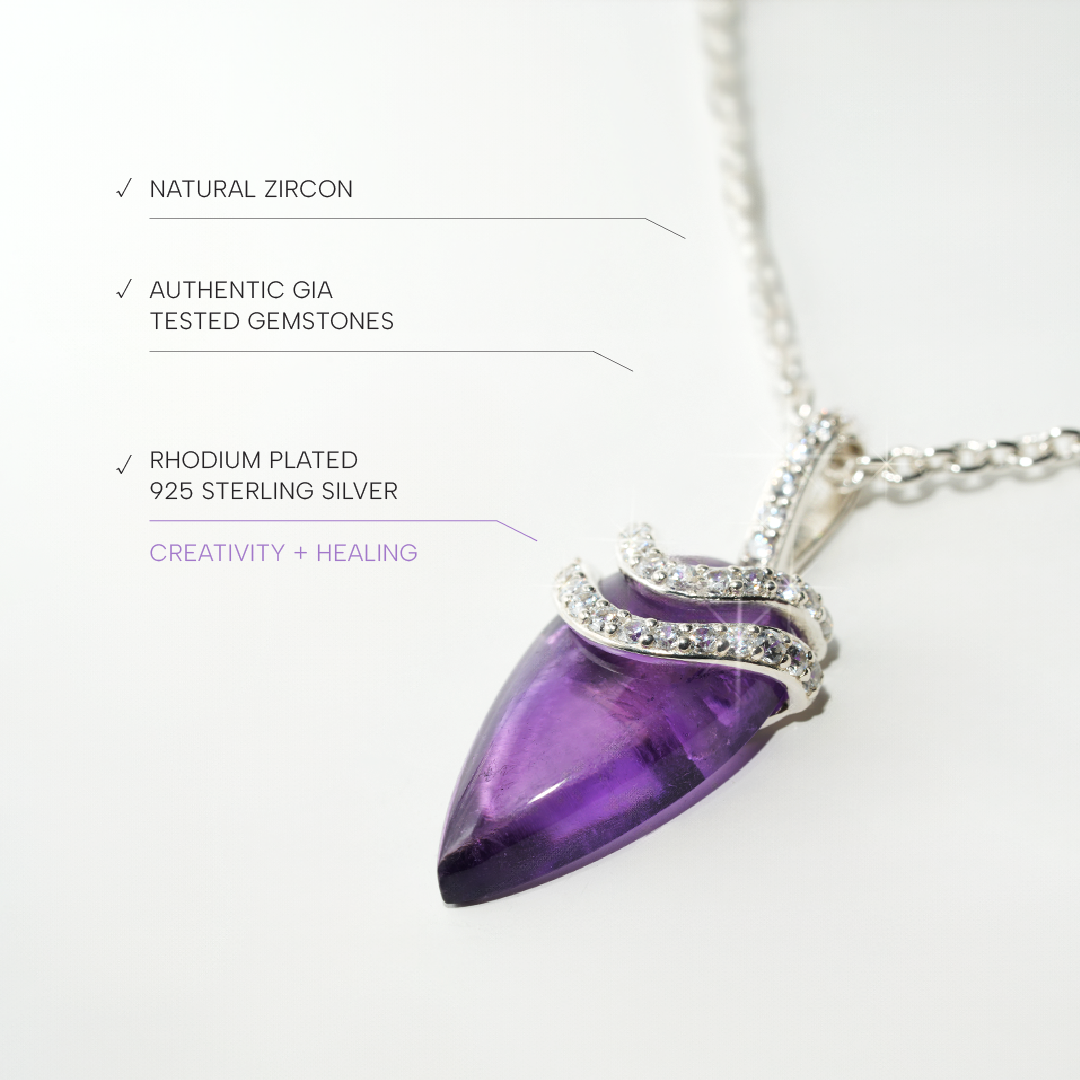 Amethyst Necklace Divinity- Sterling Silver